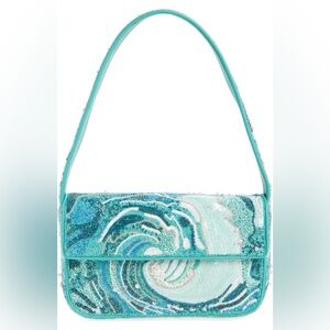 STAUD | Tommy Beaded Shoulder Bag in Tidal Wave
